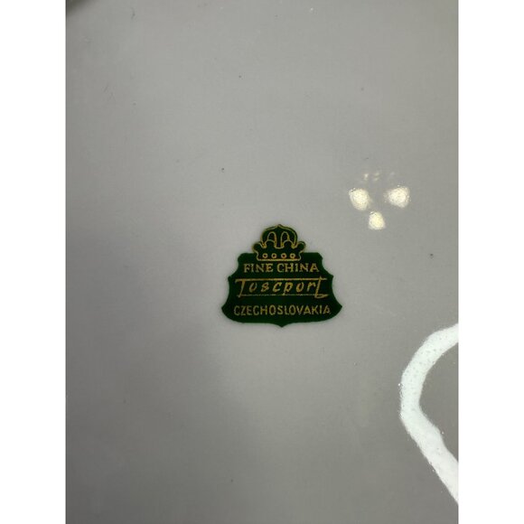 Vtg Toscport Fine China Dessert Salad Plate 10'' Fruit Design Czechoslovakia - Picture 3 of 5